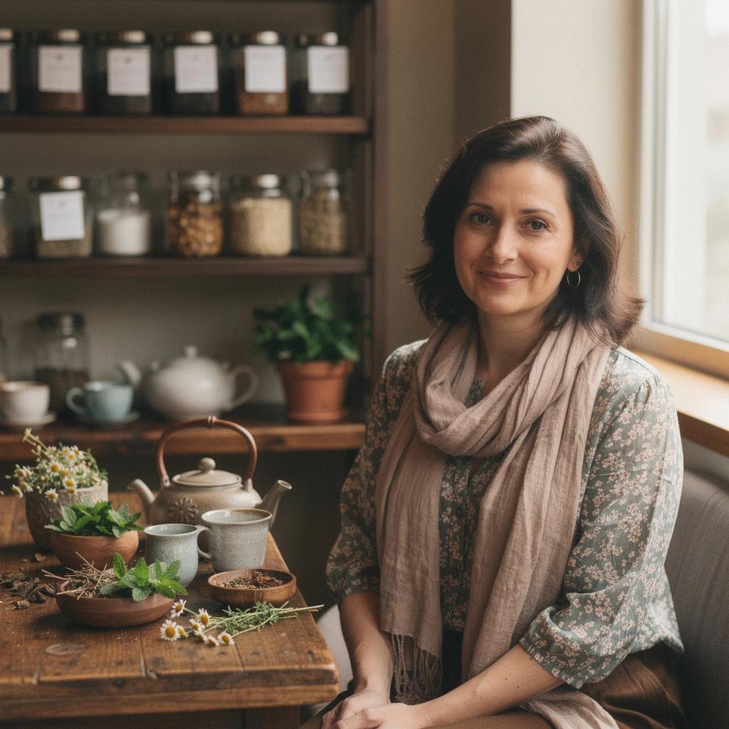 Prikaz suhe mješavine ljekovitog bilja u staklenoj posudi.