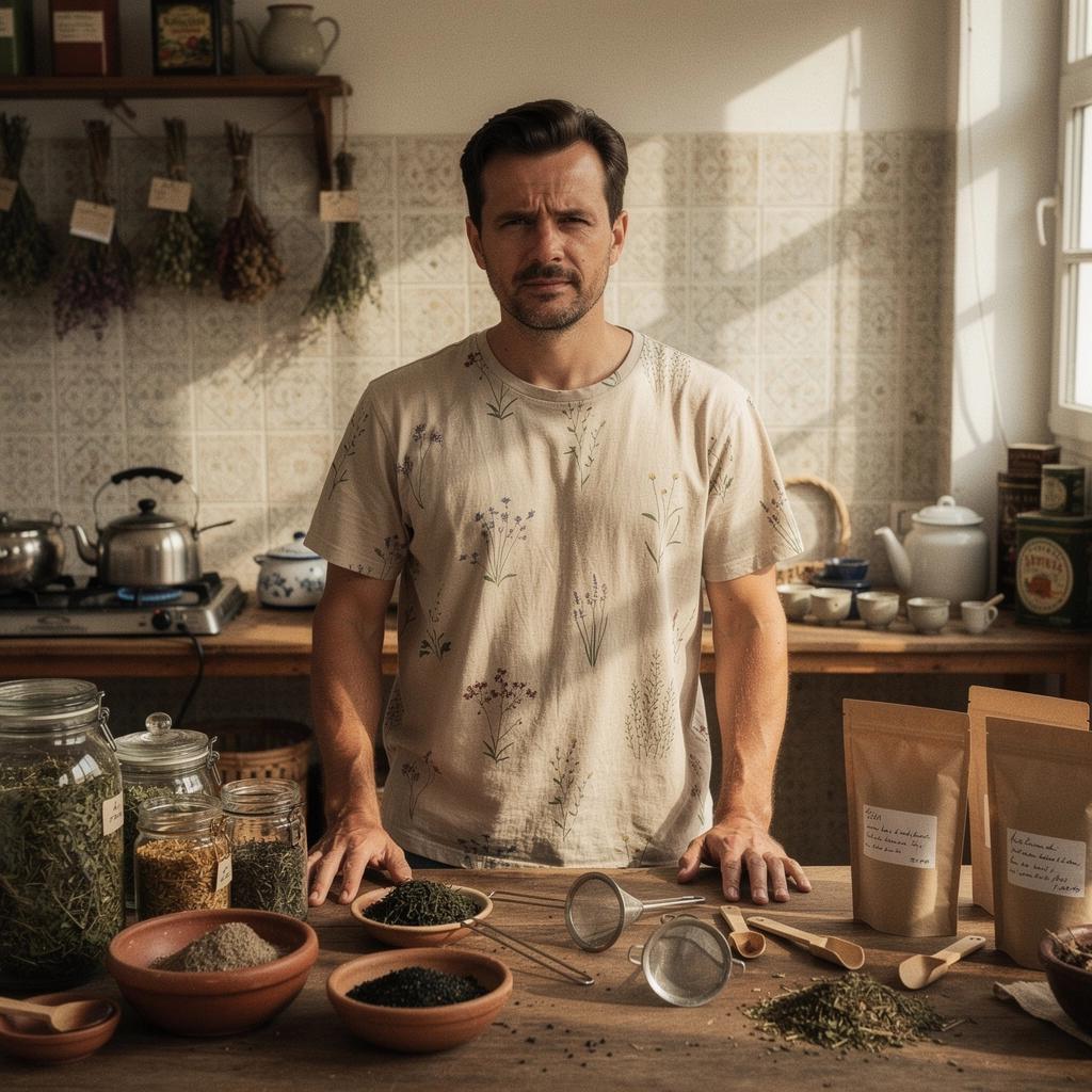 Čajna ceremonija s opuštajućim biljnim napitkom u prekrasnom okruženju.